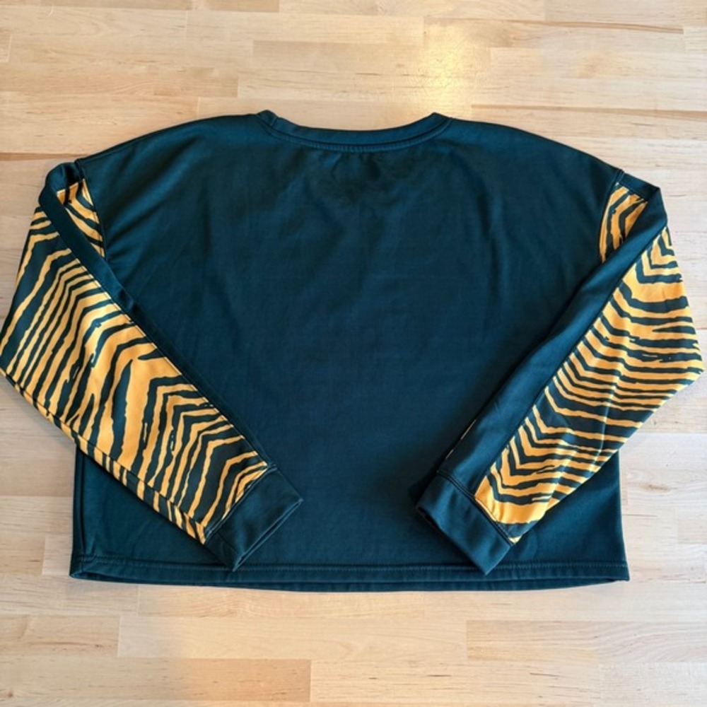 Zubaz Green Bay Packers Womens Long Sleeve Tiger Stripe Sleeve Crop Top L - Picture 5 of 5